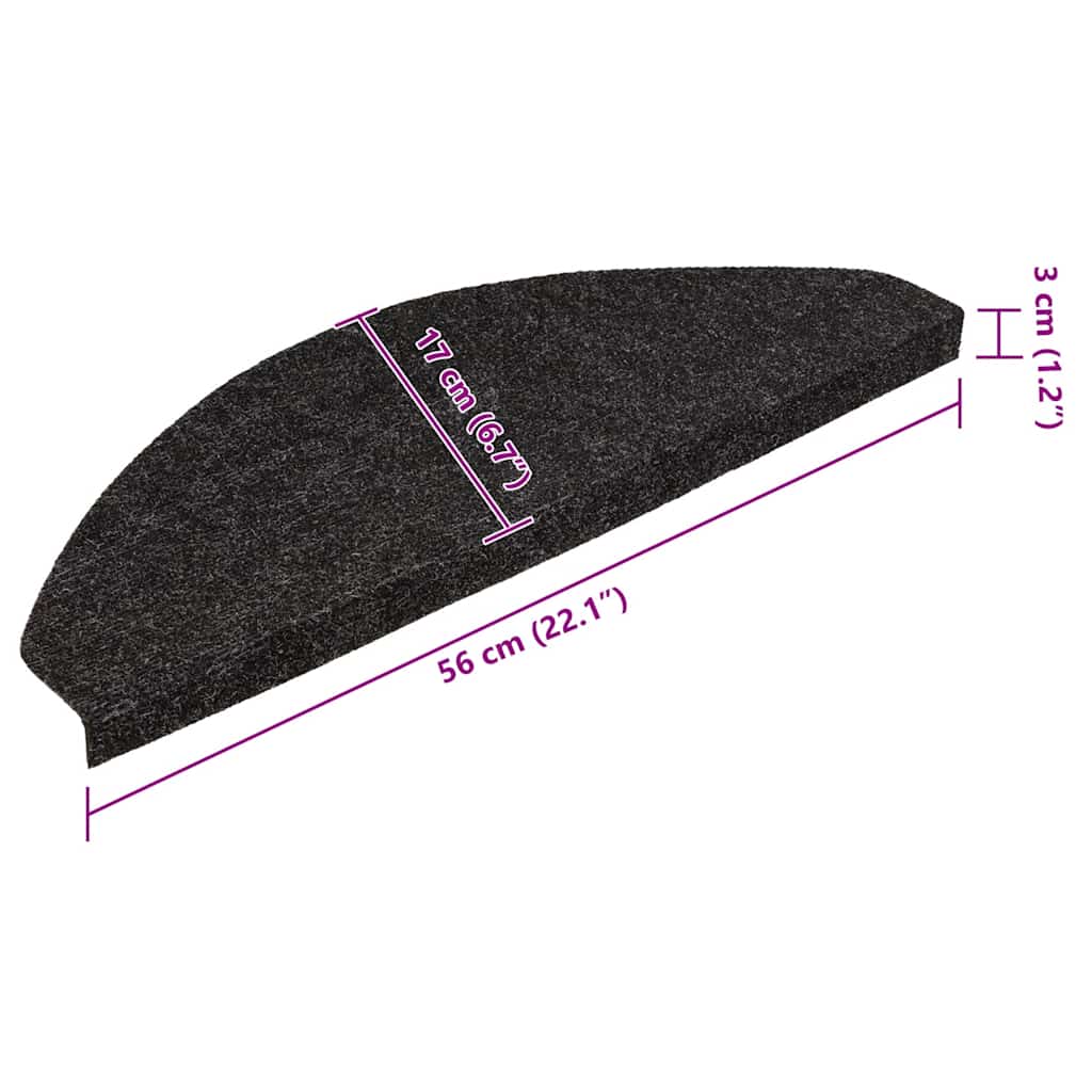 Marches d'escalier auto-adhésives 15 pcs. 56x17x3 cm Noir