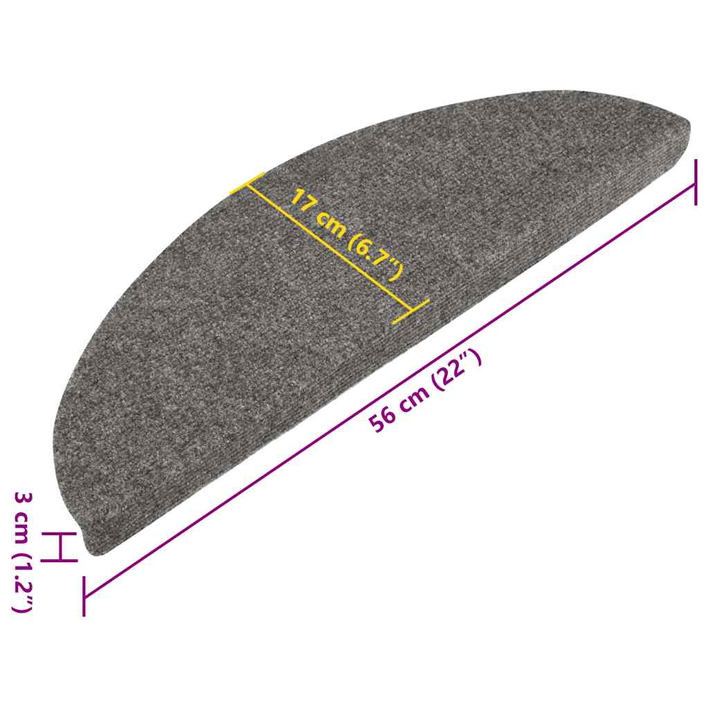 Tapis de marche autocollants 15 pcs. 56x17x3 cm Gris