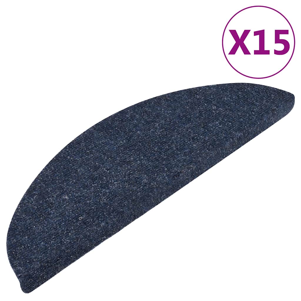 Stair Mats Self-Adhesive 15 Pcs. 56x17x3 cm Blue