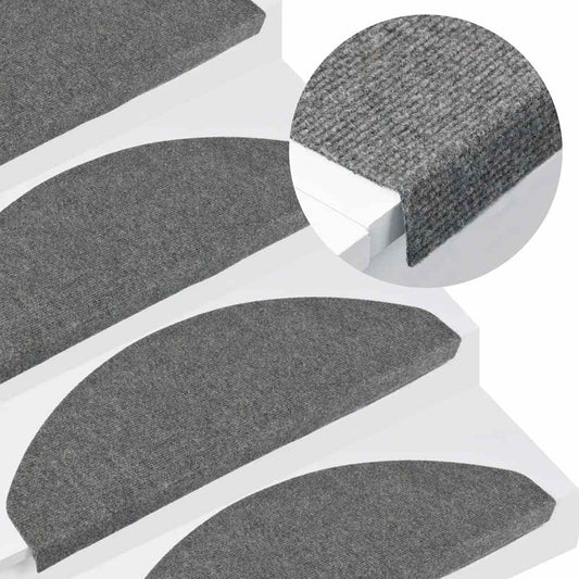 Stair Treads Self-Adhesive 15 pcs. 65x22.5x3.5 cm Grey