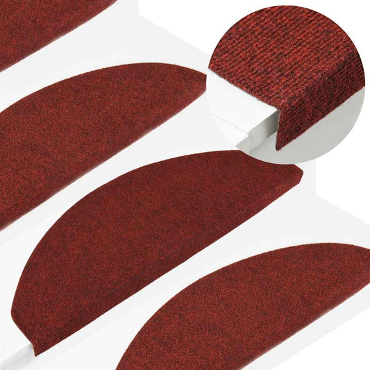 Stair Mats Self-Adhesive 15 pcs. 65x22.5x3.5 cm Red