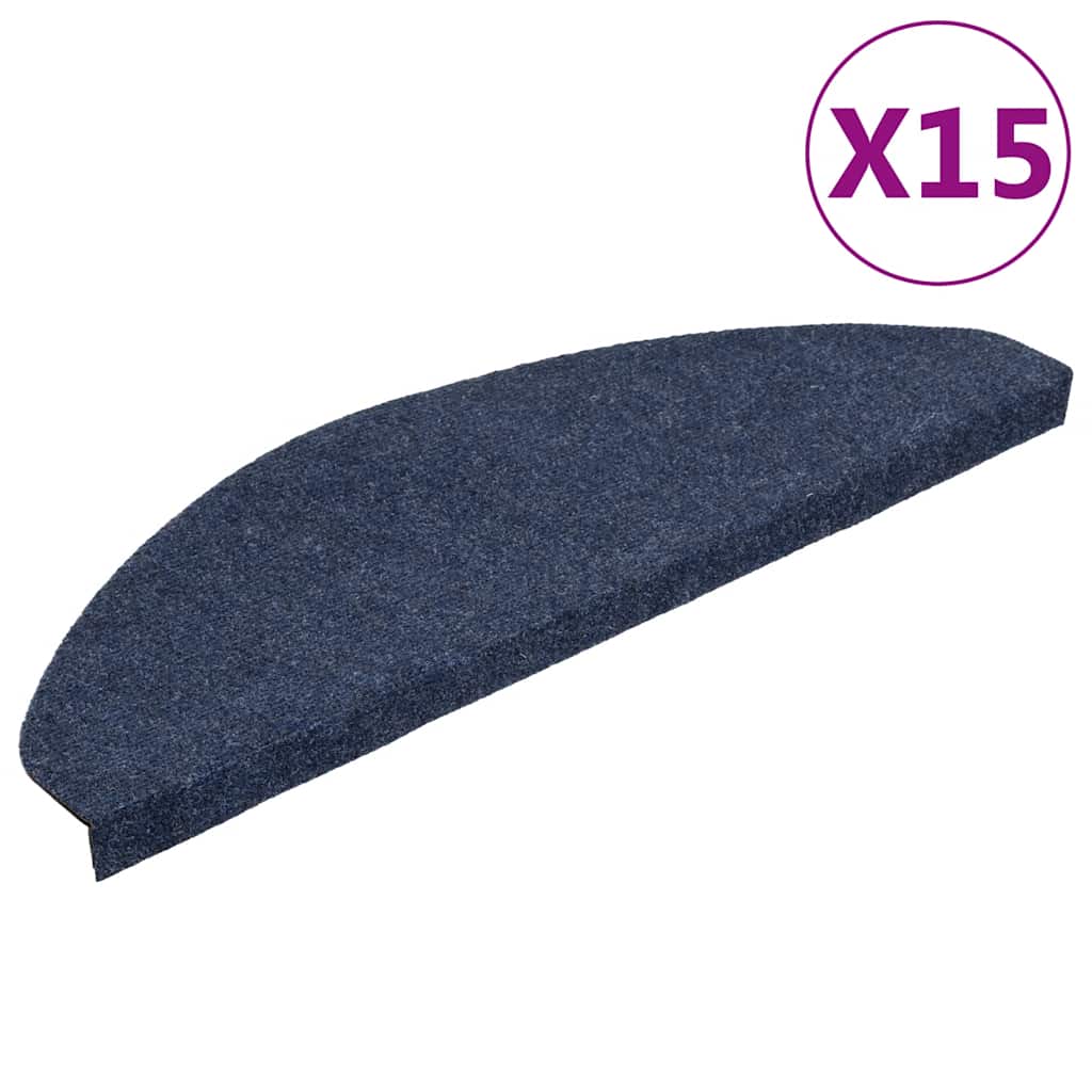 Tapis de Marche Auto-adhésifs 15 pces 65x22,5x3,5 cm Bleu