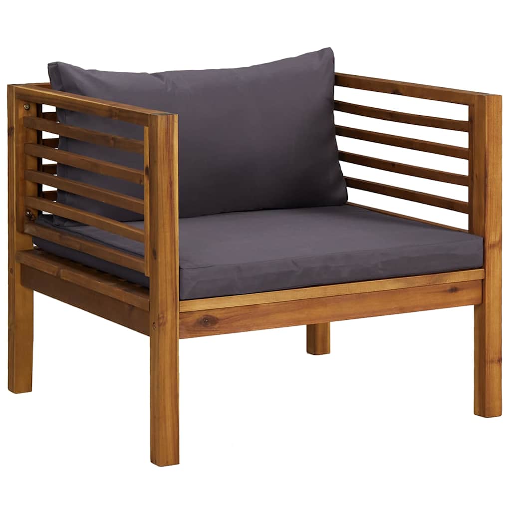 8-tlg. Garten-Lounge-Set mit Auflage Massivholz Akazie