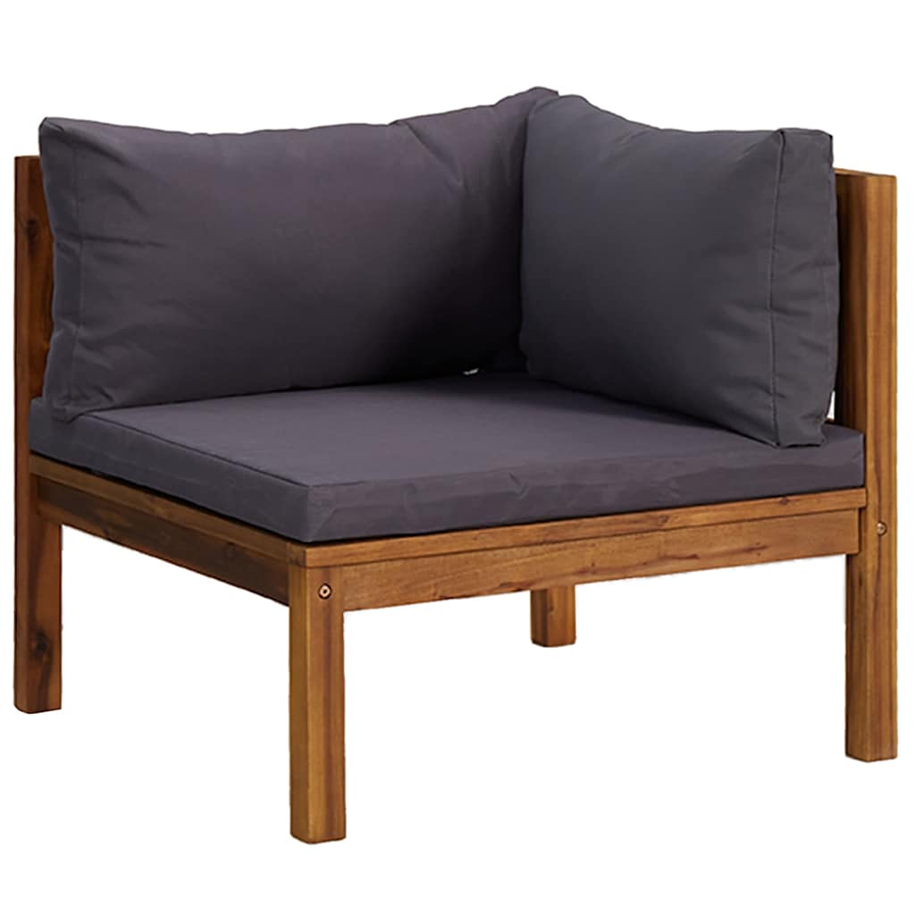 11-tlg. Garten-Lounge-Set mit Auflage Massivholz Akazie