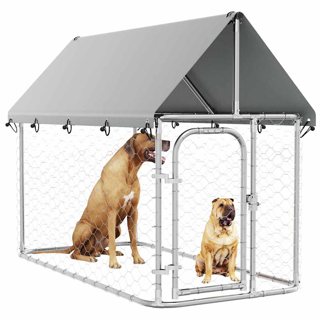 Outdoor-Hundezwinger mit Dach 200x100x150 cm