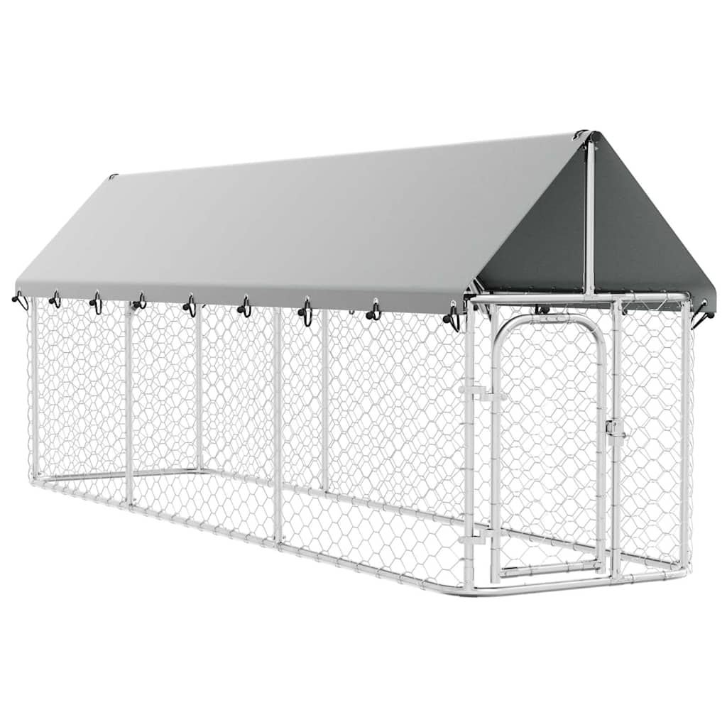 Outdoor-Hundezwinger mit Dach 400x100x150 cm