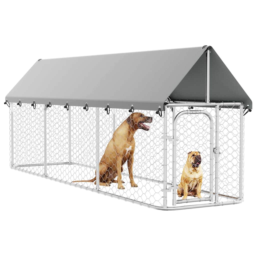 Outdoor-Hundezwinger mit Dach 400x100x150 cm