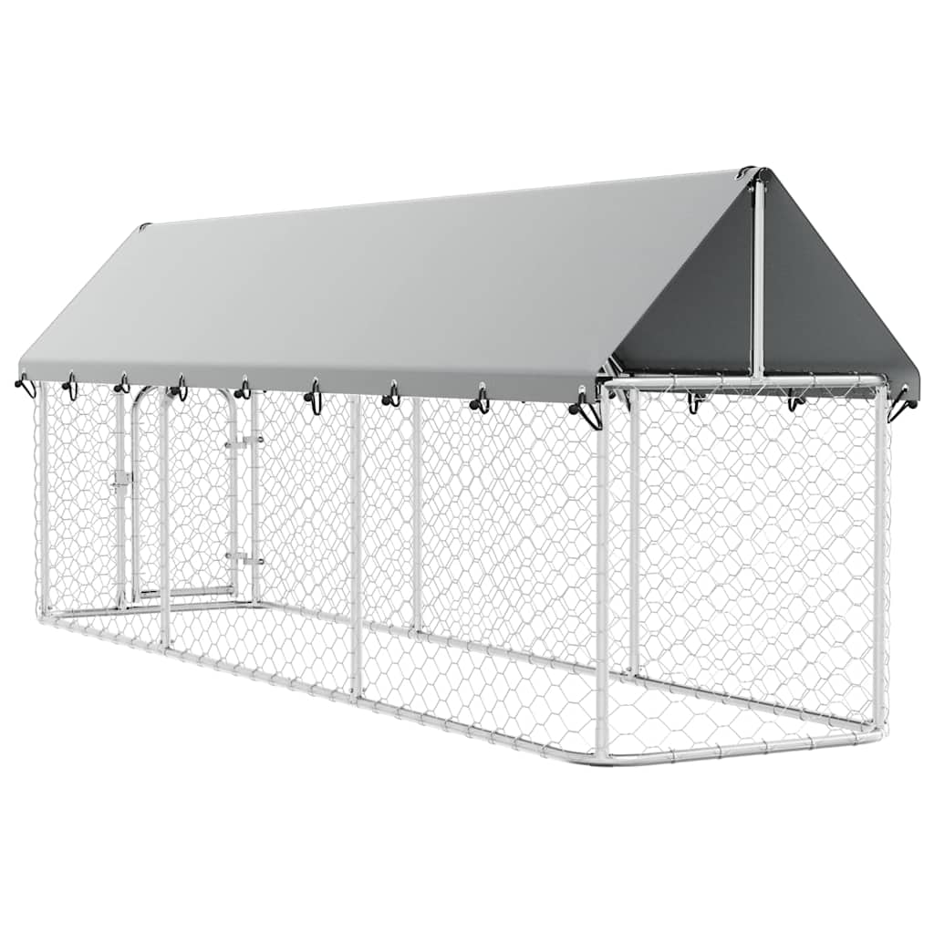 Outdoor-Hundezwinger mit Dach 400x100x150 cm