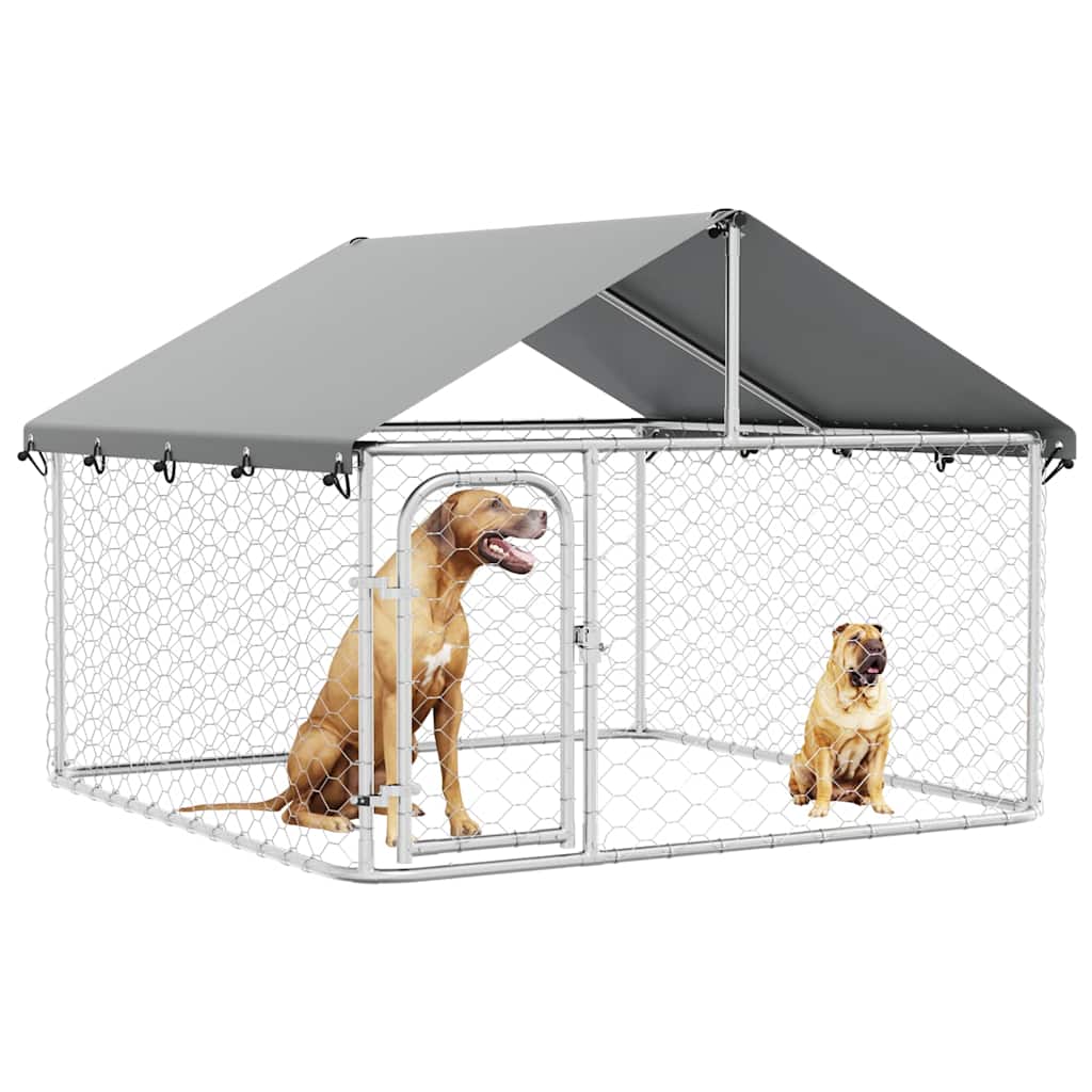 Outdoor-Hundezwinger mit Dach 200x200x150 cm