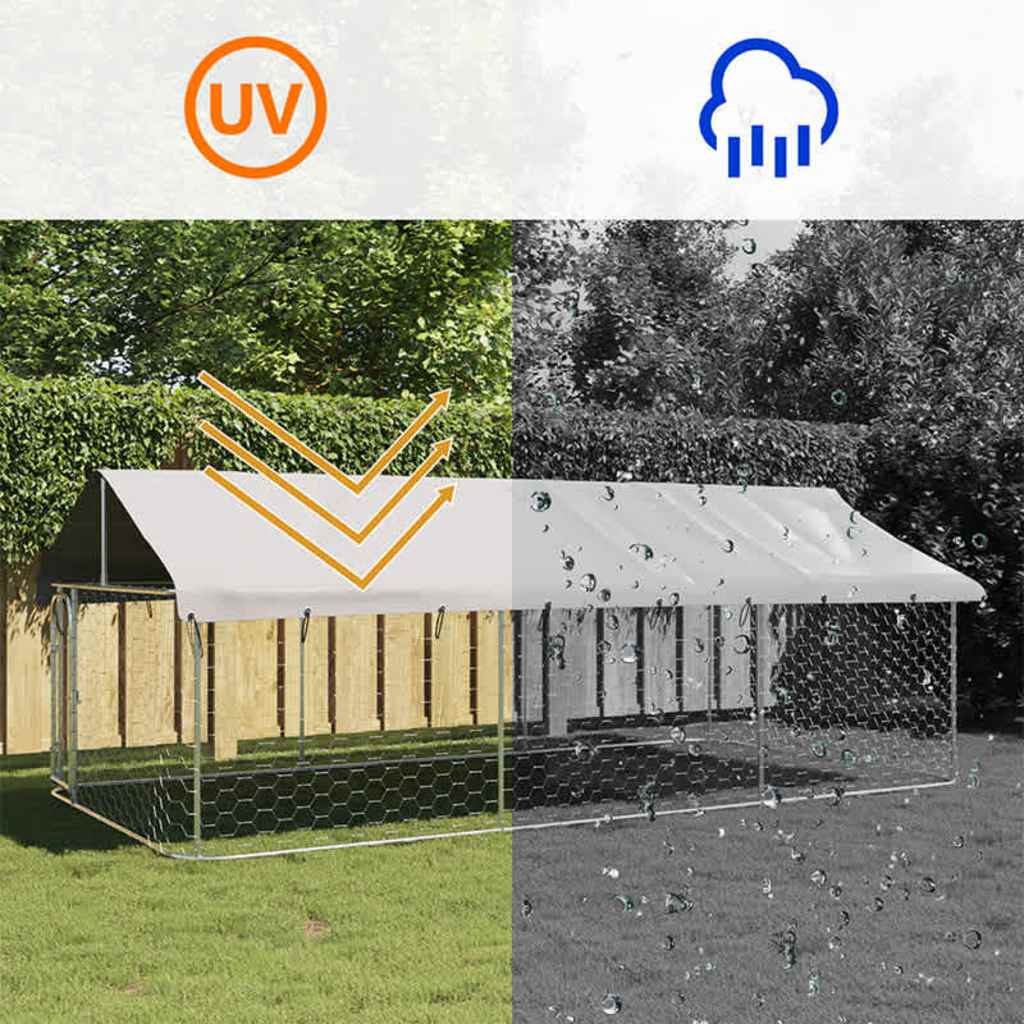 Outdoor-Hundezwinger mit Dach 400x200x150 cm