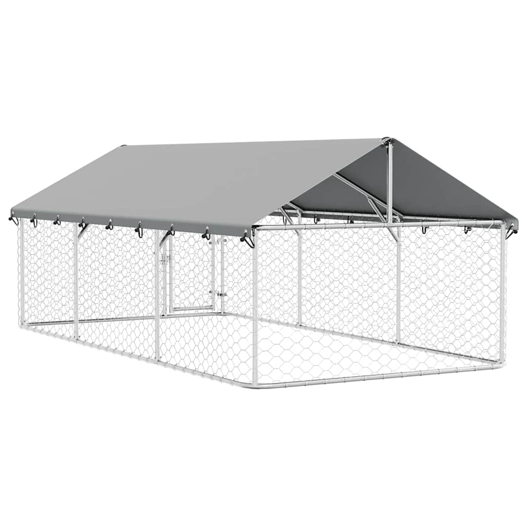 Outdoor-Hundezwinger mit Dach 400x200x150 cm