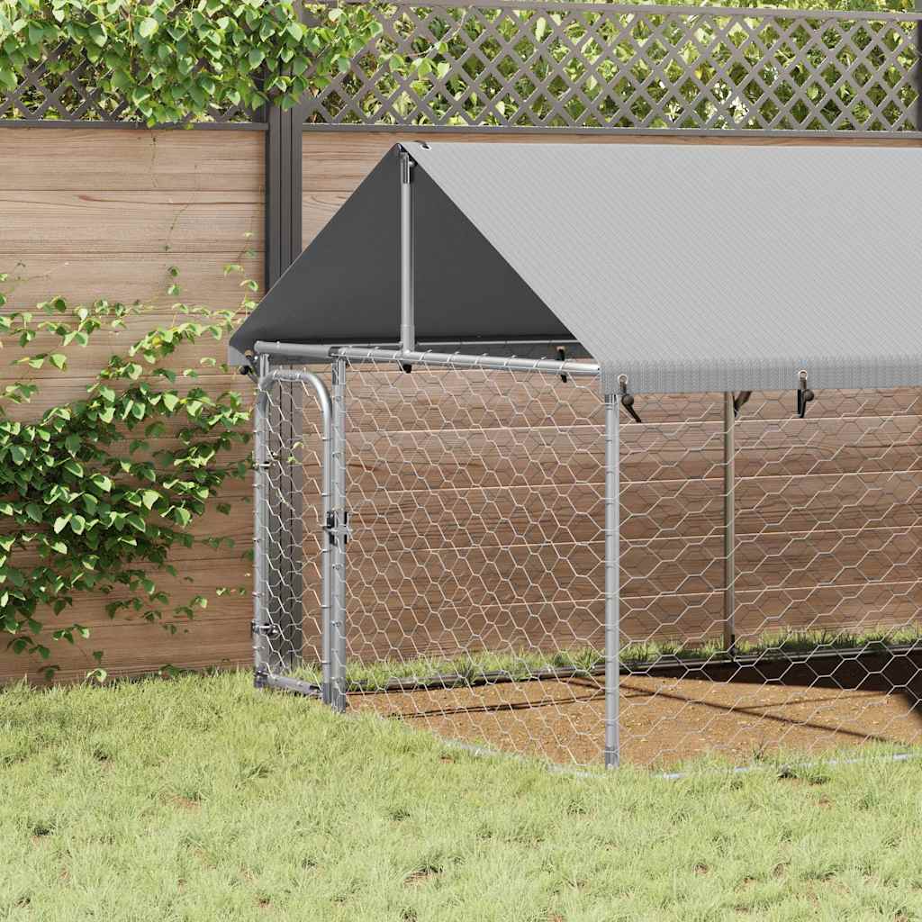 Outdoor-Hundezwinger mit Dach 600x200x150 cm