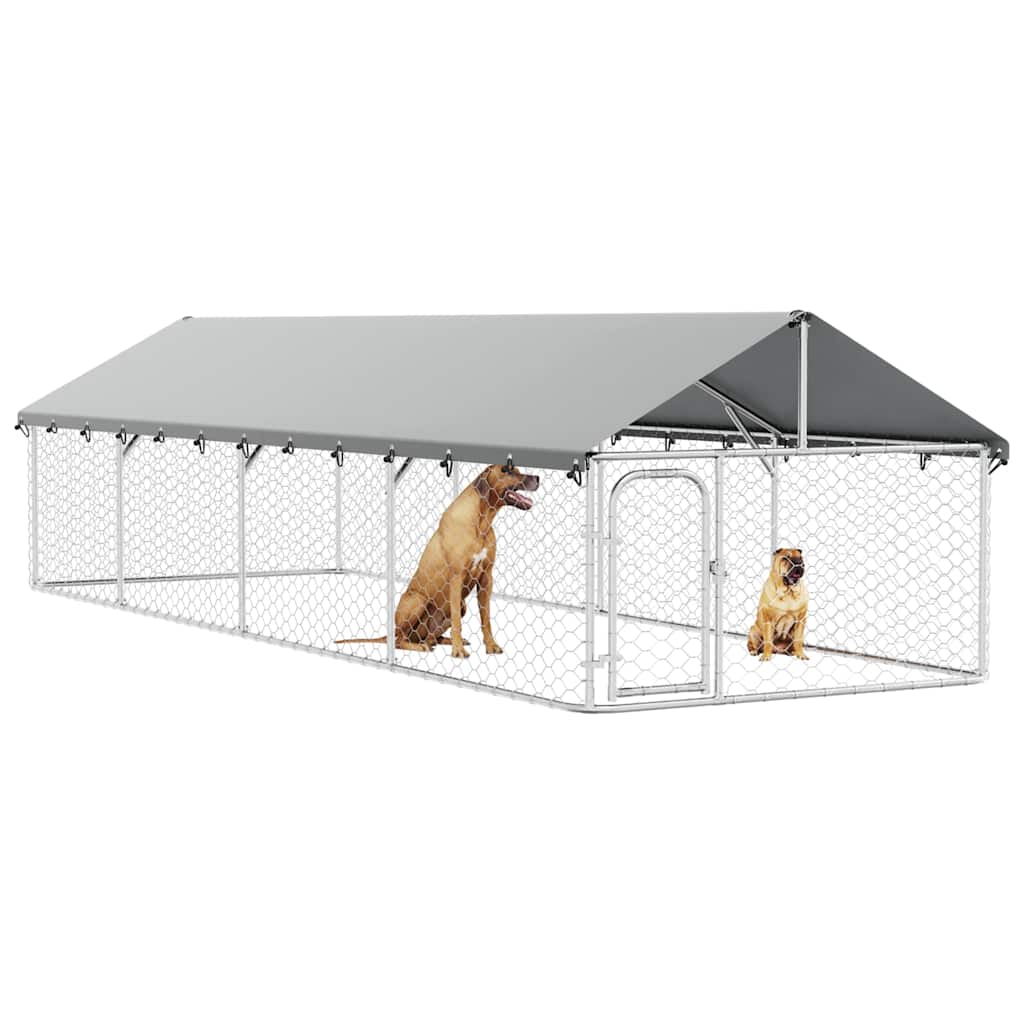 Outdoor-Hundezwinger mit Dach 600x200x150 cm