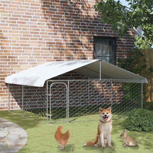 Outdoor-Hundezwinger mit Dach 300x300x150 cm