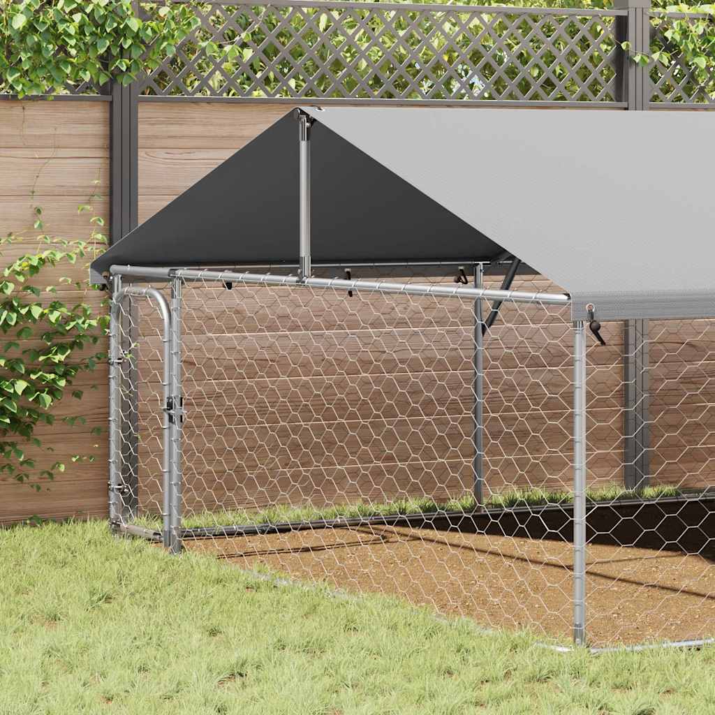 Outdoor-Hundezwinger mit Dach 600x300x150 cm