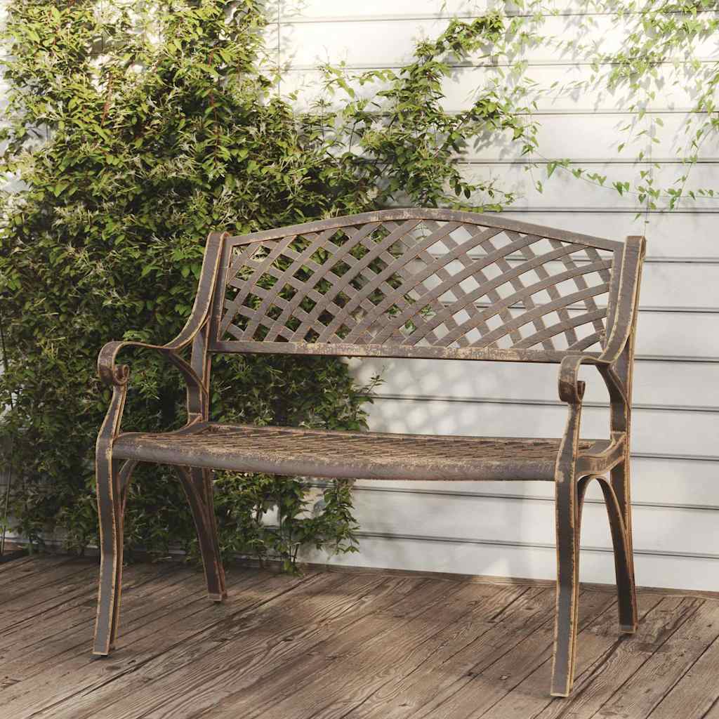 Gartenbank 102 cm Aluminiumguss Bronzen