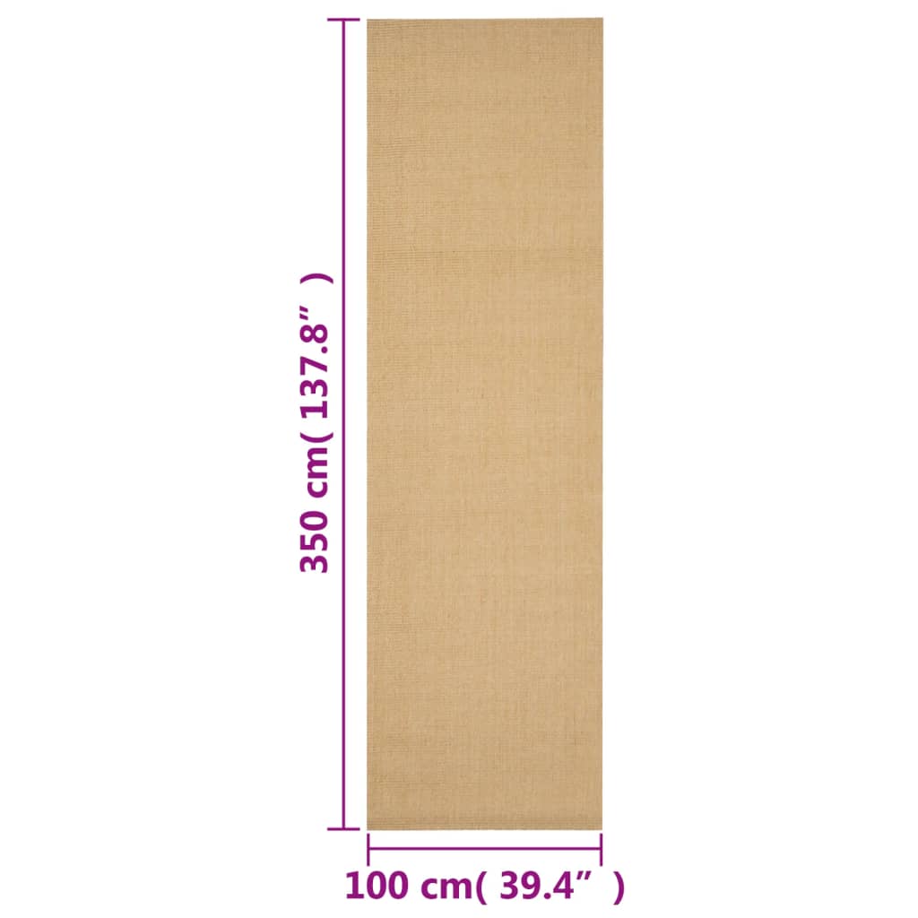 Carpet Natural Sisal 100x350 cm