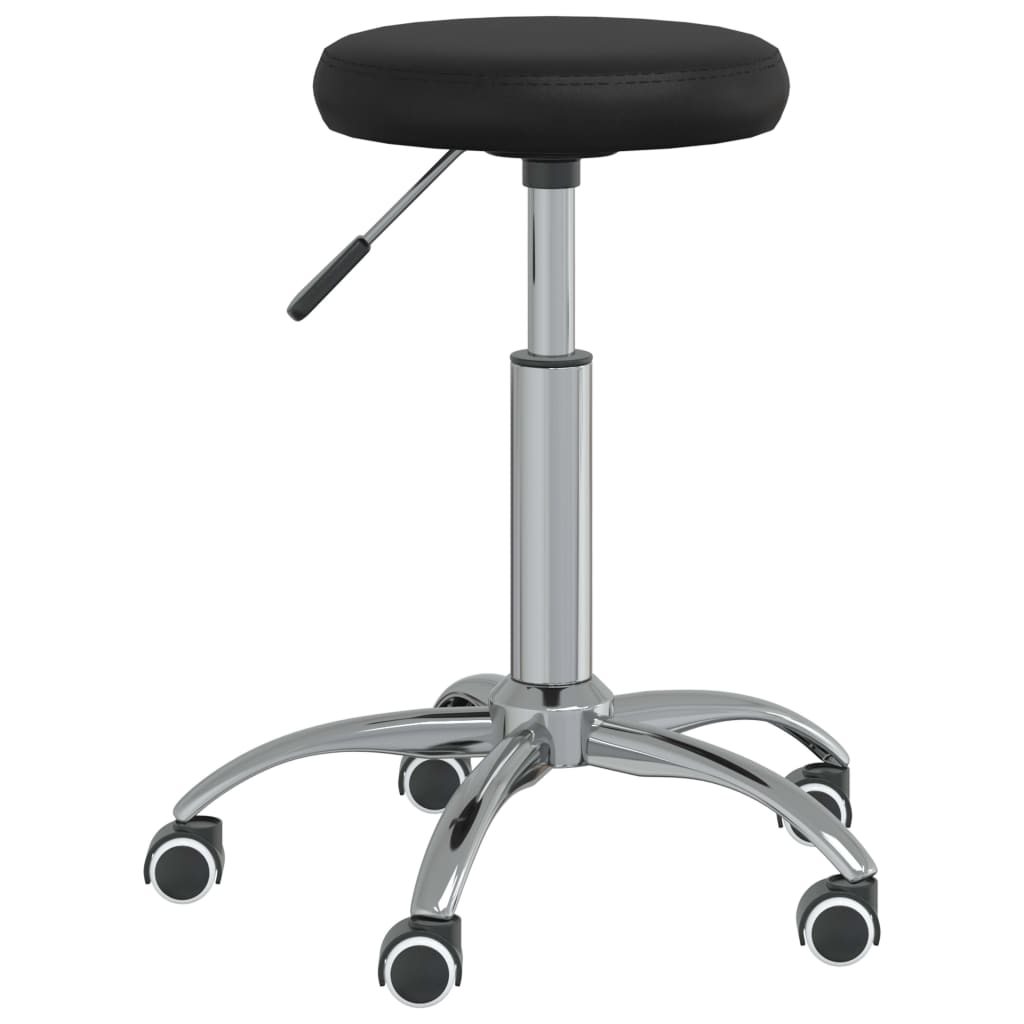 Massage Stool Black Faux Leather