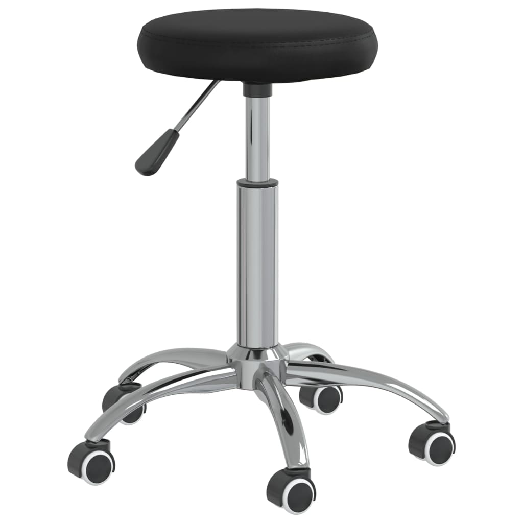 Massage Stool Black Faux Leather