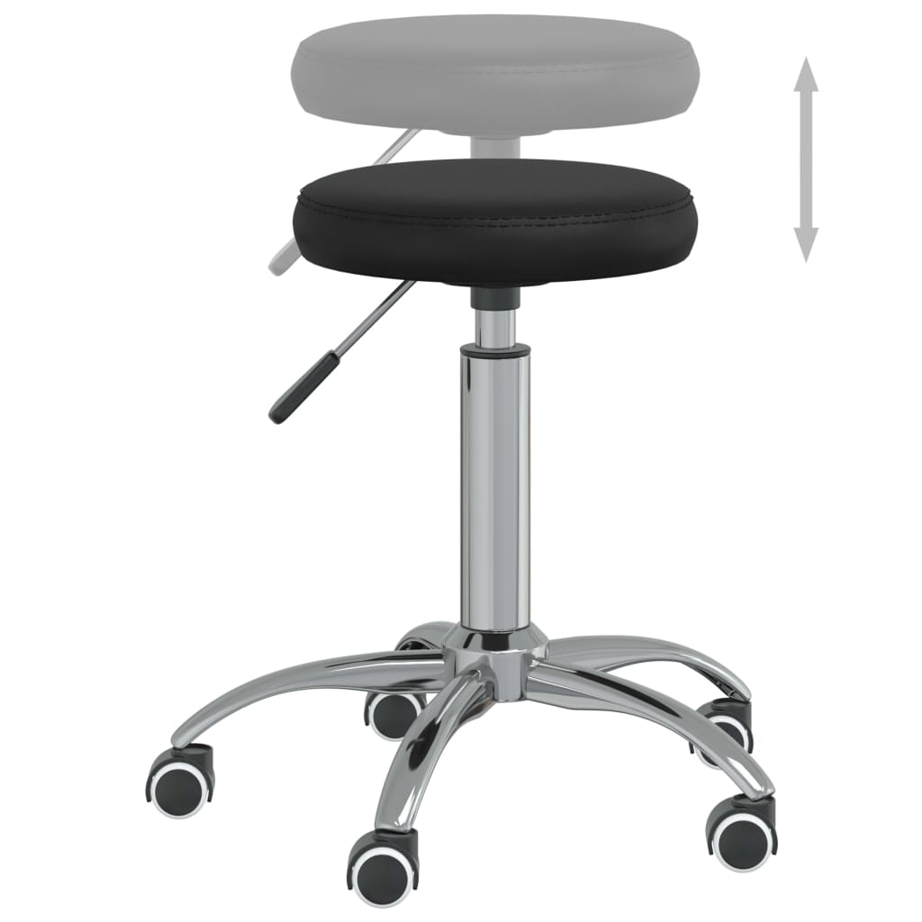 Massage Stool Black Faux Leather