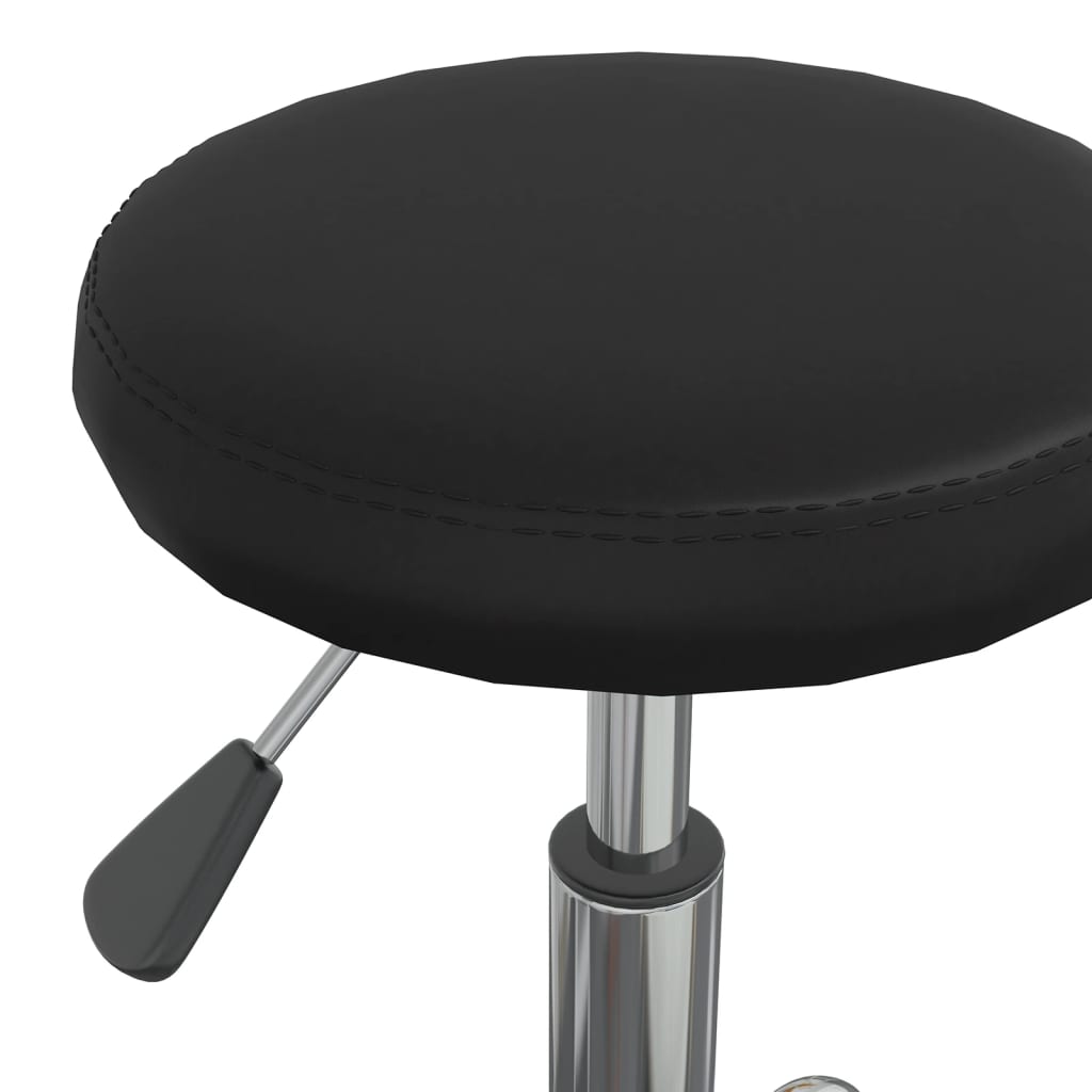 Massage Stool Black Faux Leather