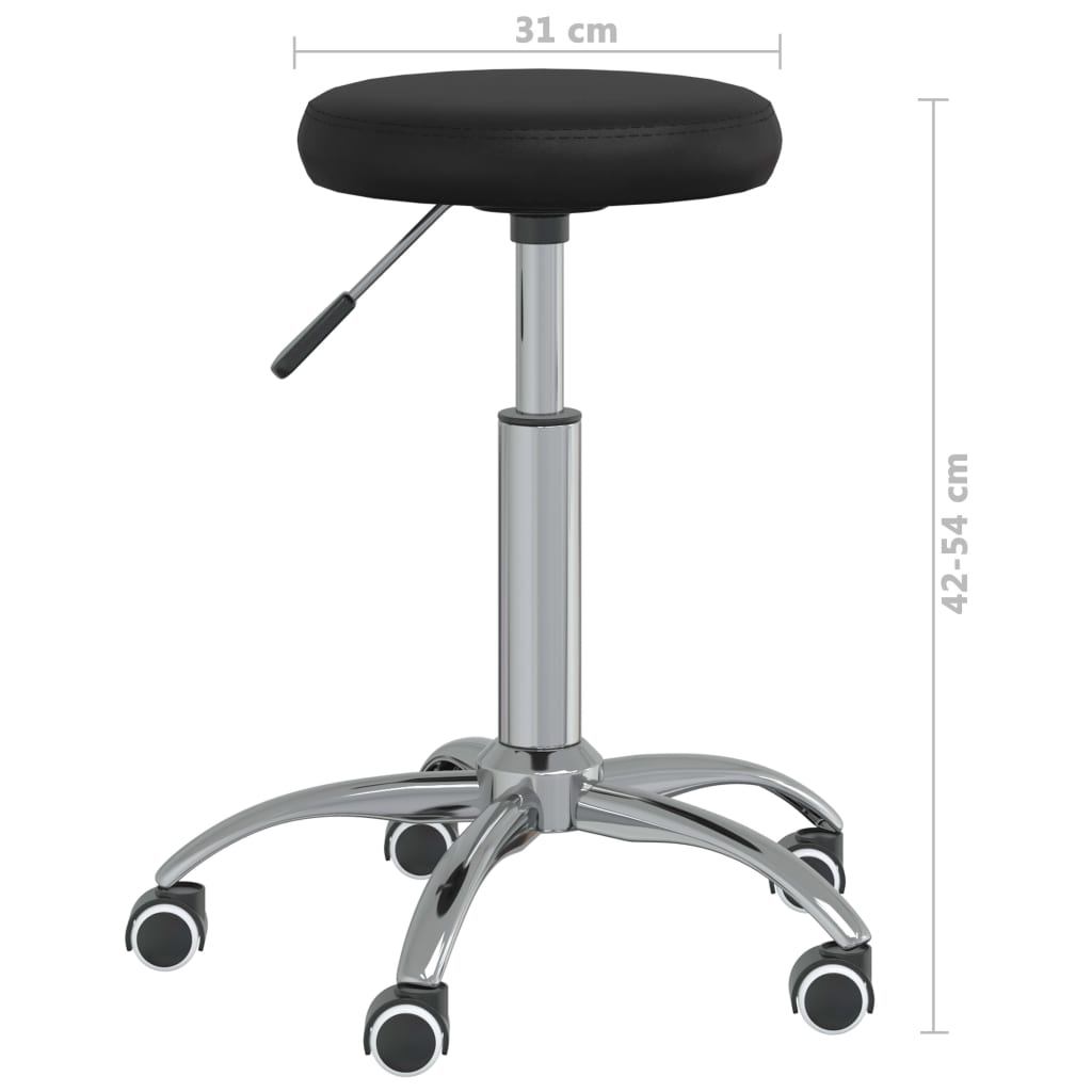Massage Stool Black Faux Leather