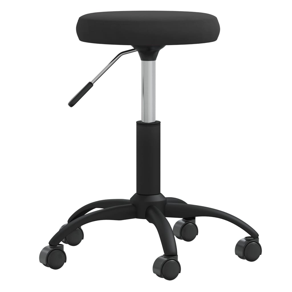 Massage Stool Velvet Black