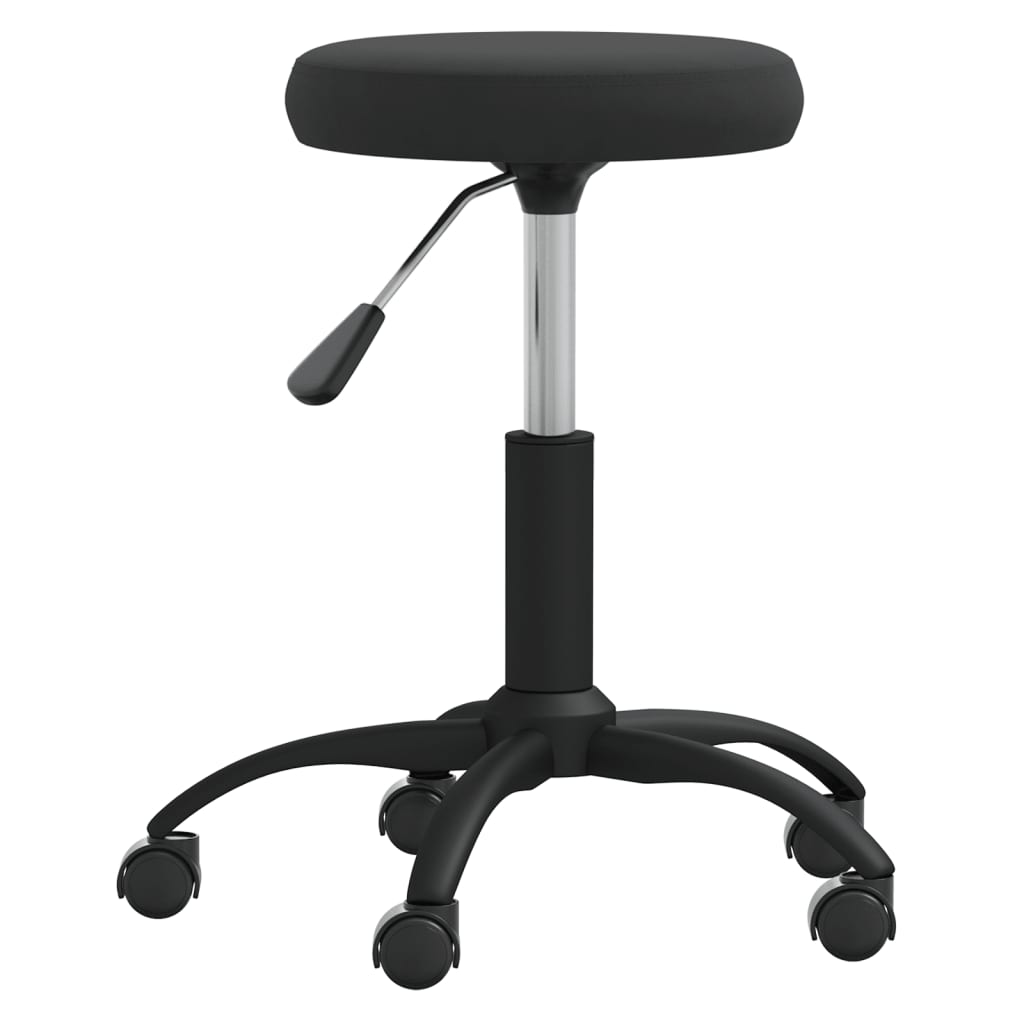 Massage Stool Velvet Black