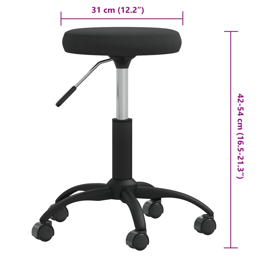 Massage Stool Velvet Black