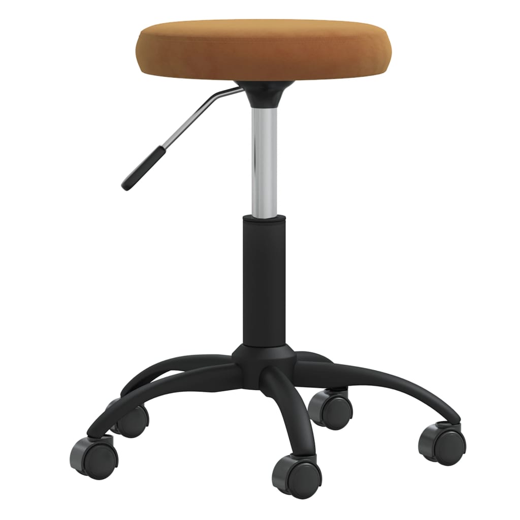 Massage Stool Velvet Brown