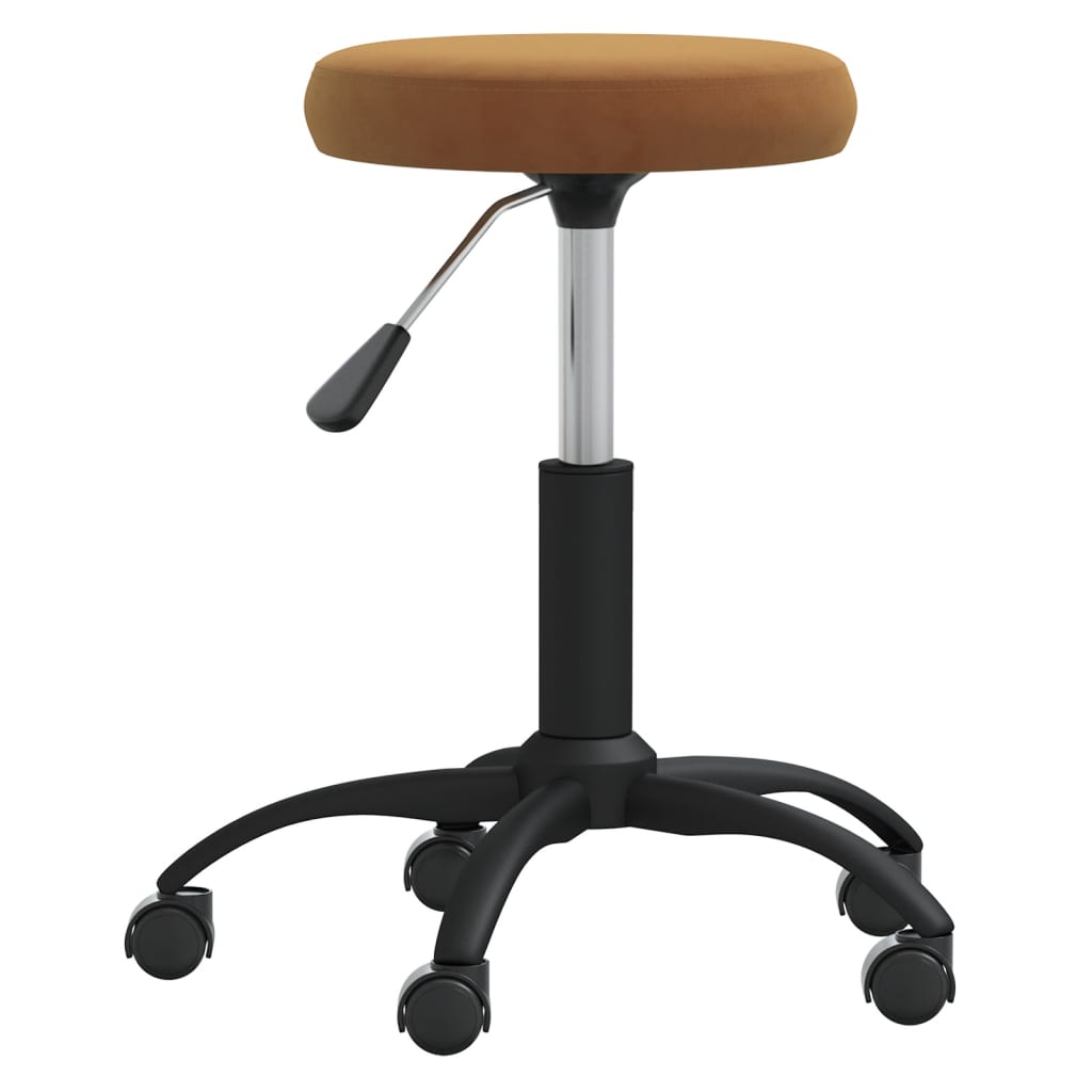 Massage Stool Velvet Brown