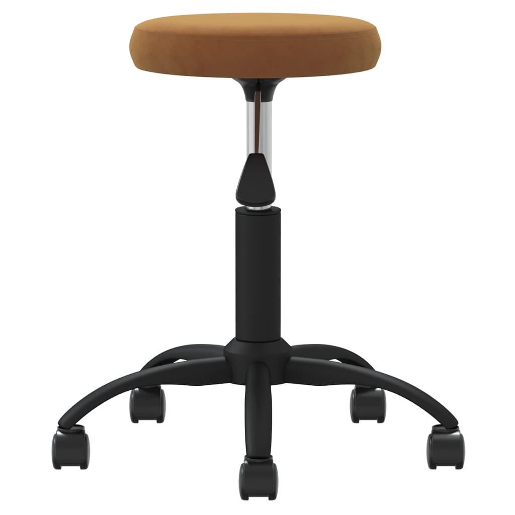 Massage Stool Velvet Brown