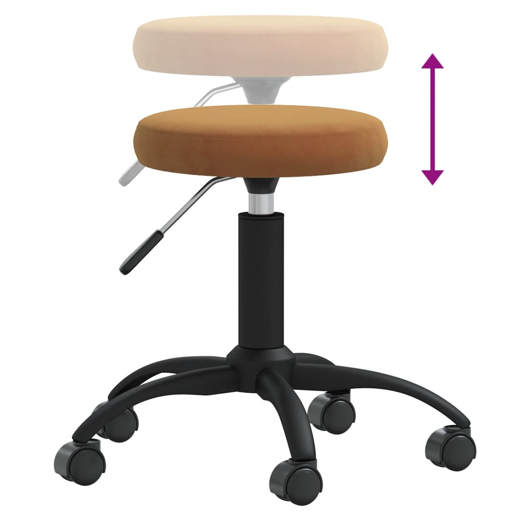 Massage Stool Velvet Brown