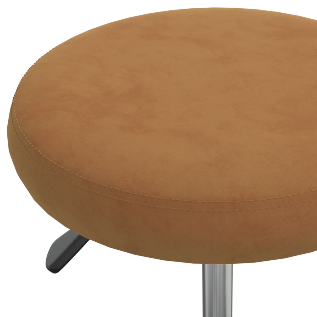 Massage Stool Velvet Brown
