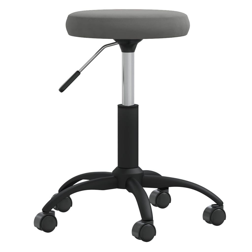 Massage Stool Velvet Dark Grey