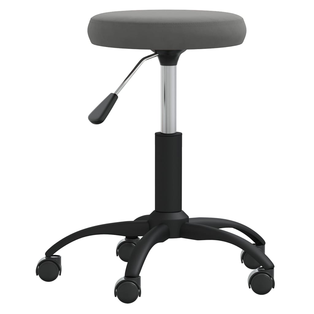 Massage Stool Velvet Dark Grey