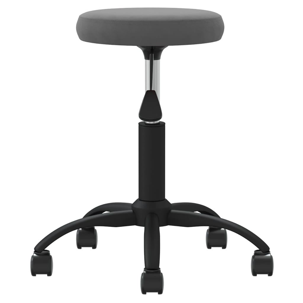 Massage Stool Velvet Dark Grey