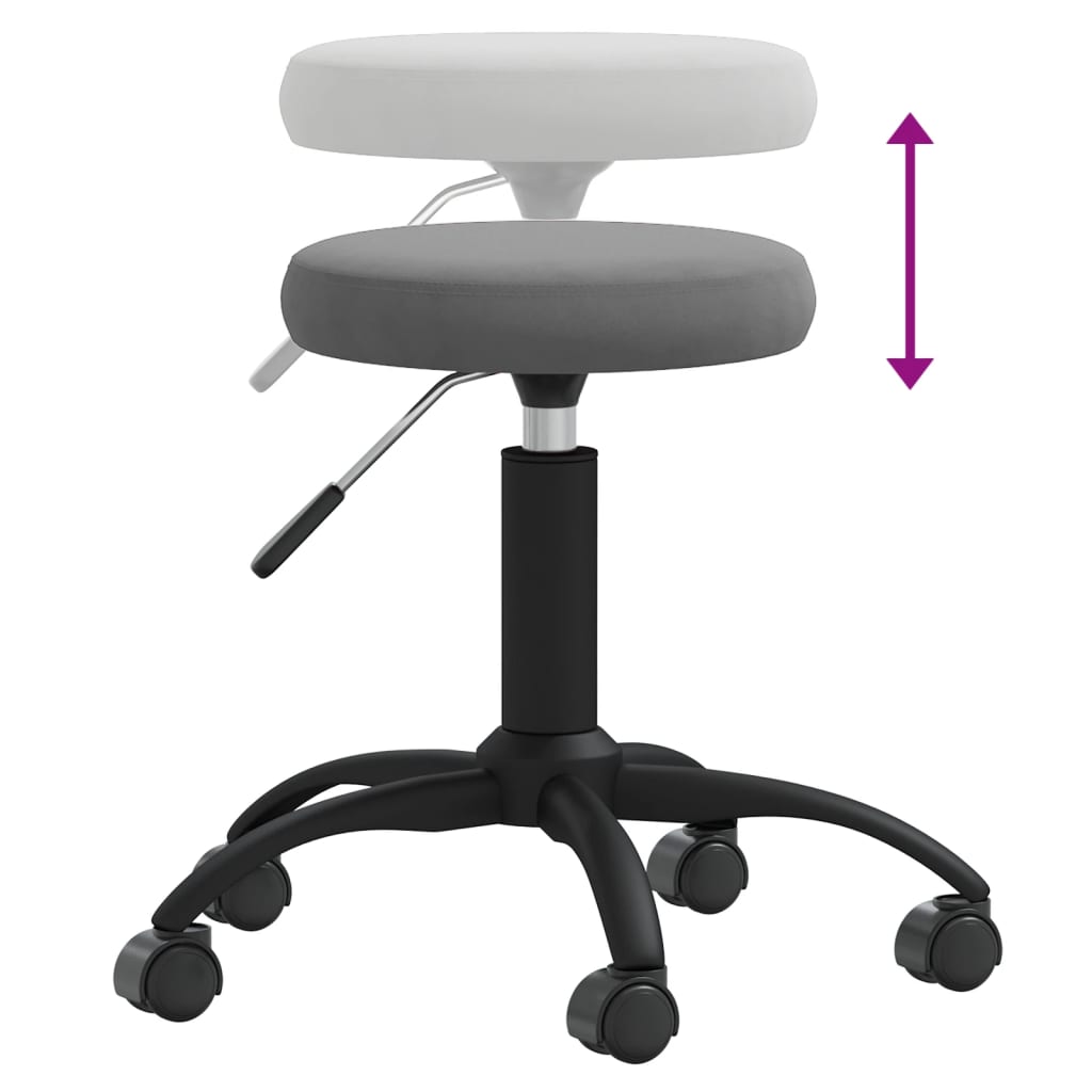 Massage Stool Velvet Dark Grey