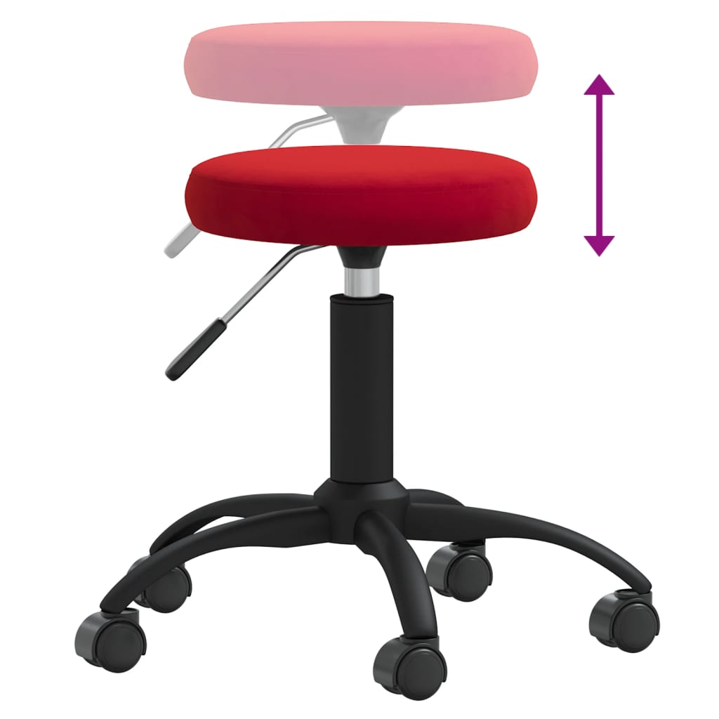 Tabouret de massage velours bordeaux