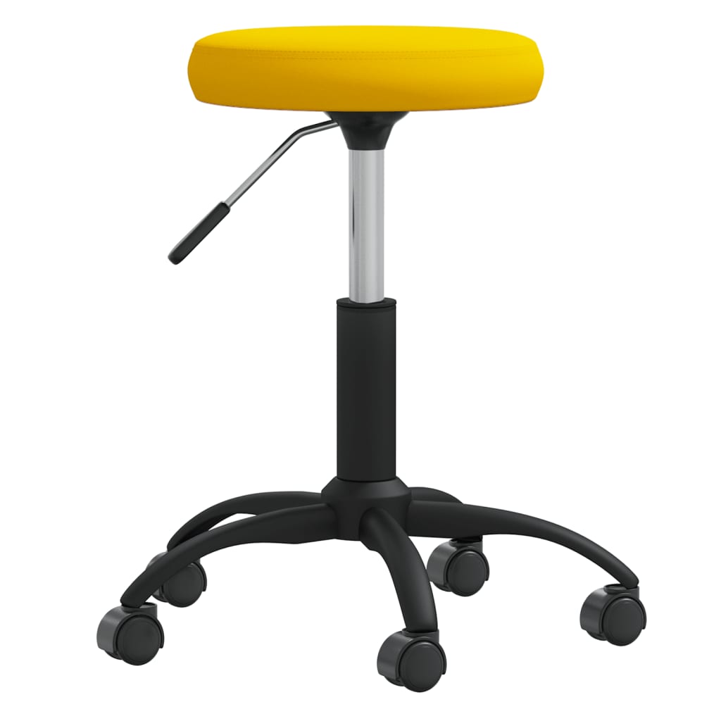 Tabouret de massage velours jaune moutarde