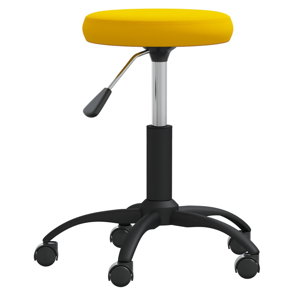 Tabouret de massage velours jaune moutarde