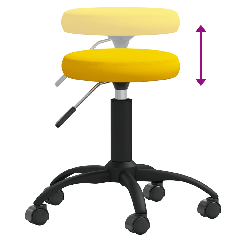 Tabouret de massage velours jaune moutarde