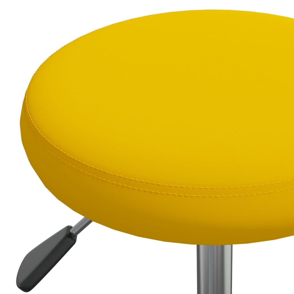 Tabouret de massage velours jaune moutarde