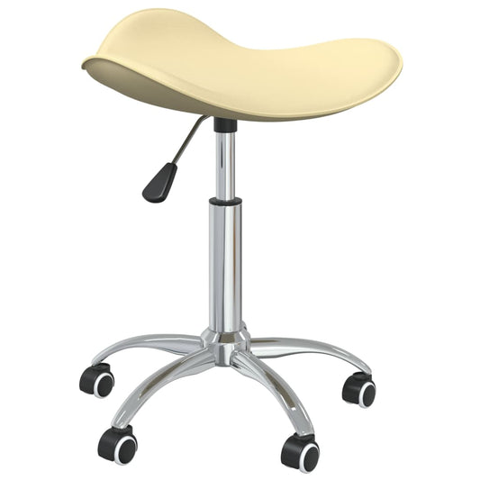 Chaise de bureau crème similicuir