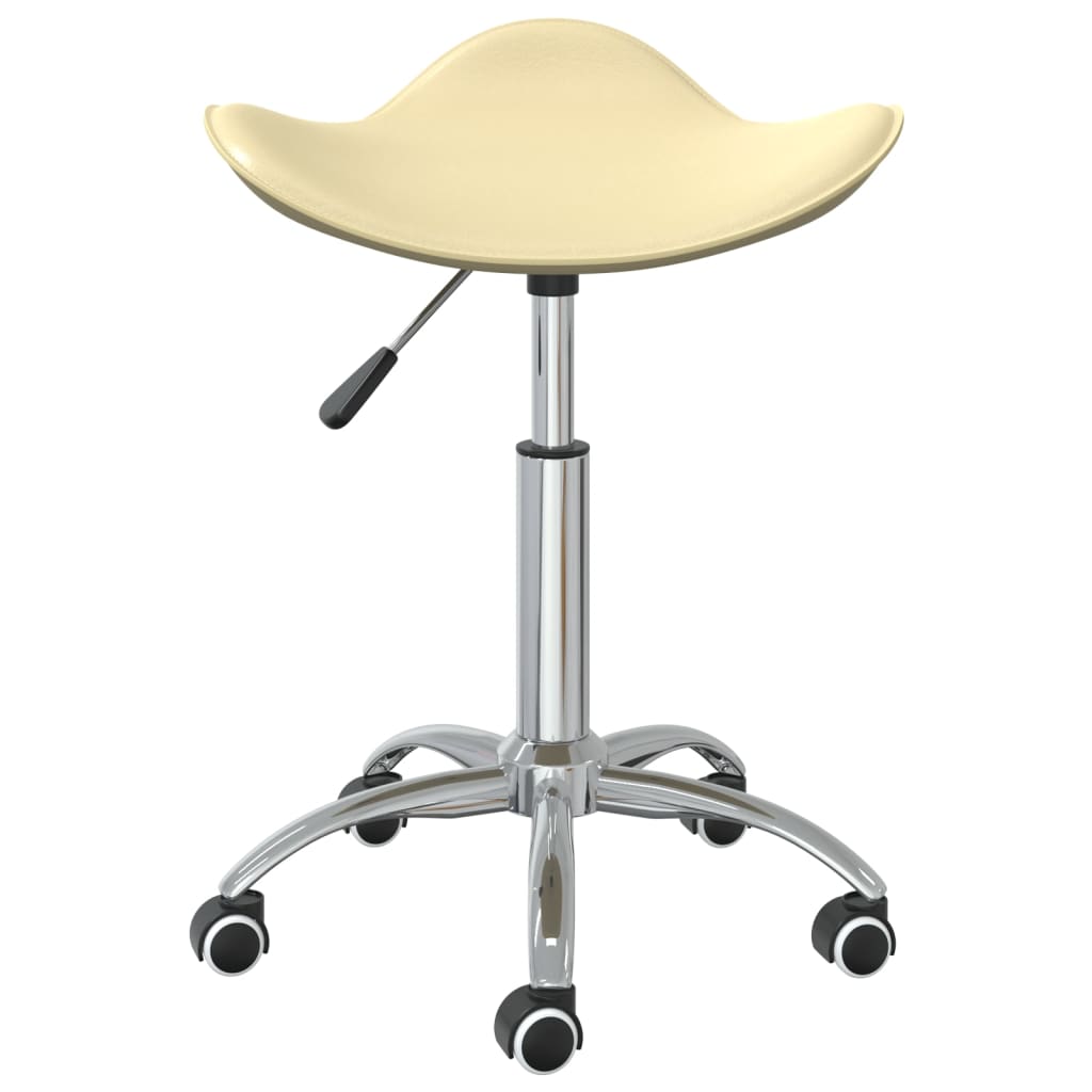 Chaise de bureau crème similicuir