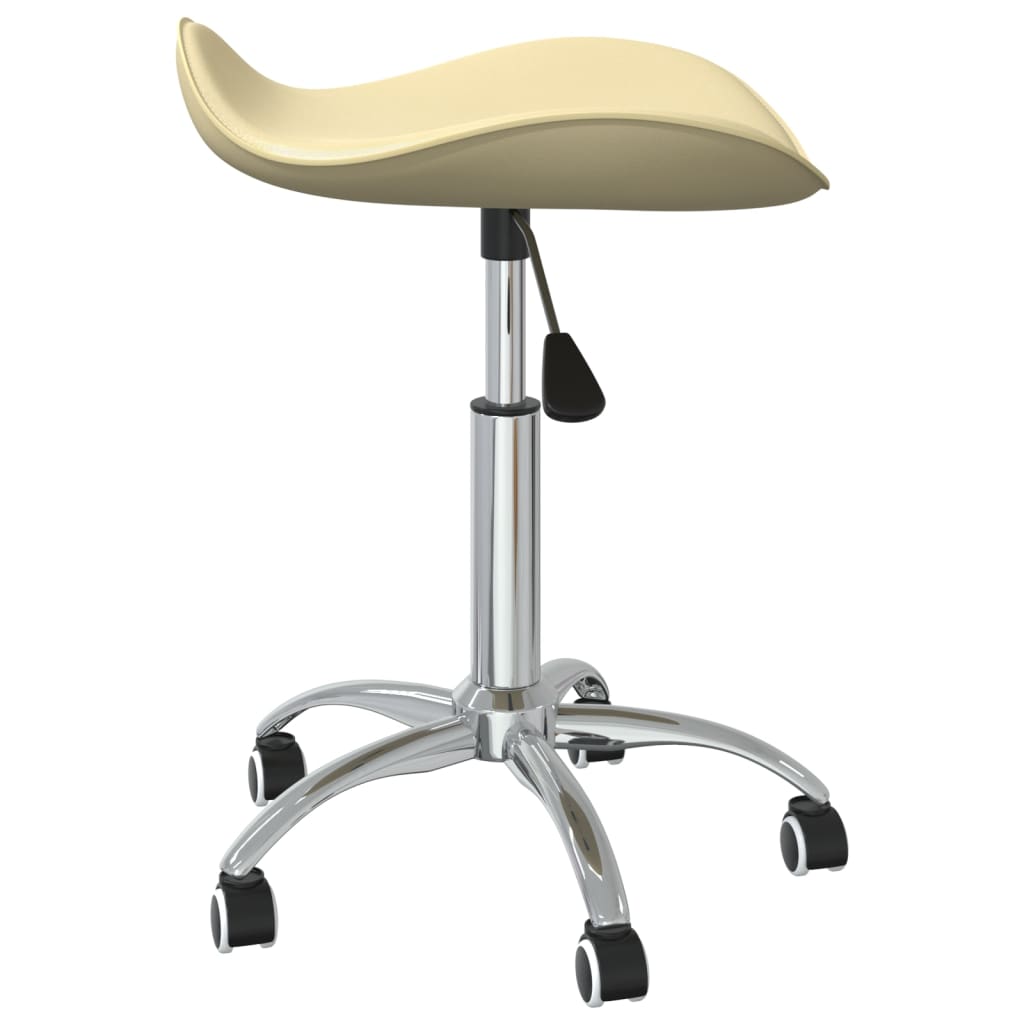 Chaise de bureau crème similicuir