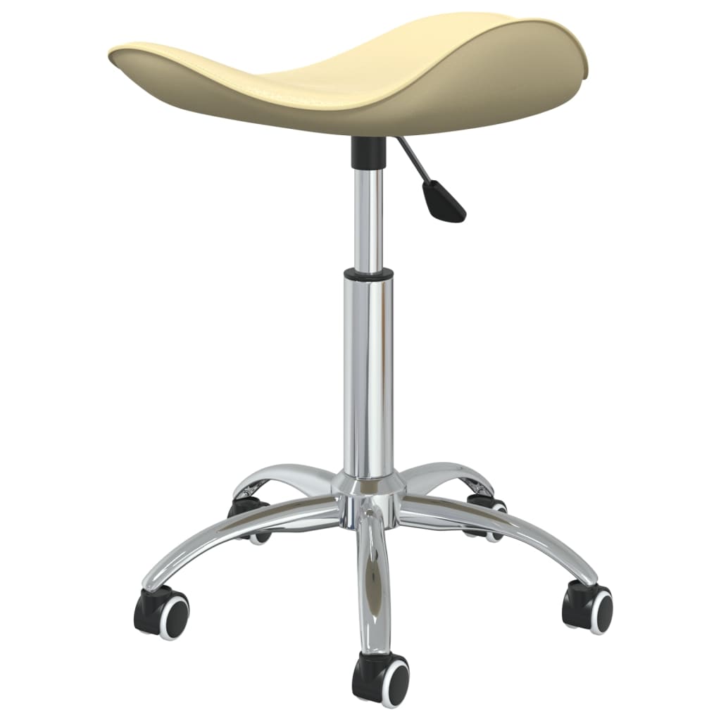 Chaise de bureau crème similicuir