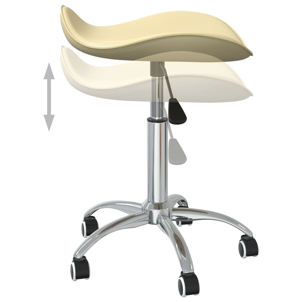 Chaise de bureau crème similicuir