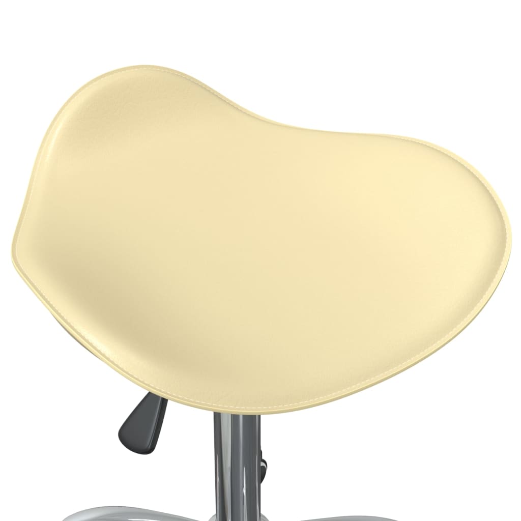 Chaise de bureau crème similicuir