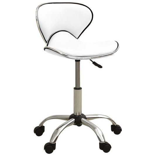 Chaise de bureau blanche en similicuir